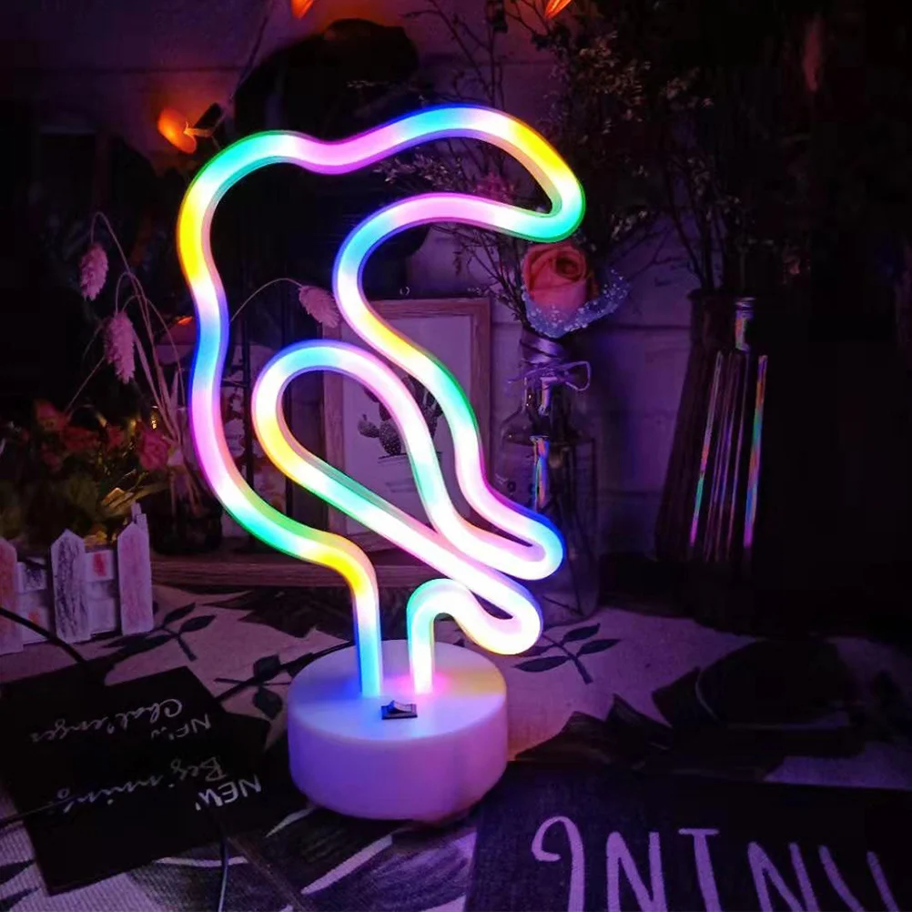 Led النيون الببغاء ضوء الليل الملونة تضيء مصباح للمنزل غرفة نوم غرفة المعيشة غرفة الحضانة هدية الإضاءة الزخرفية #1