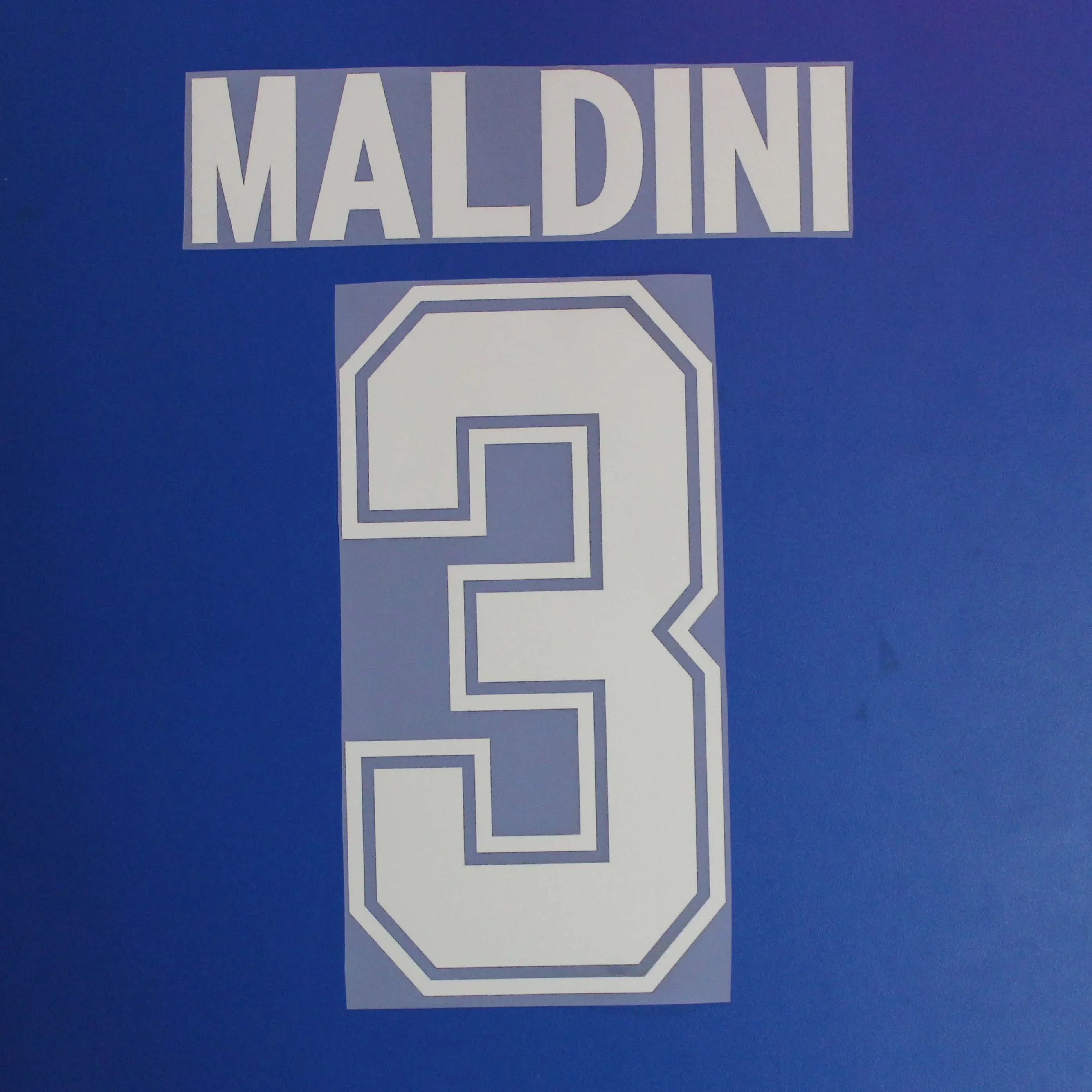 Super A Retro 1991 1992 AC MALDINI number font print, Hot stamping patches badges