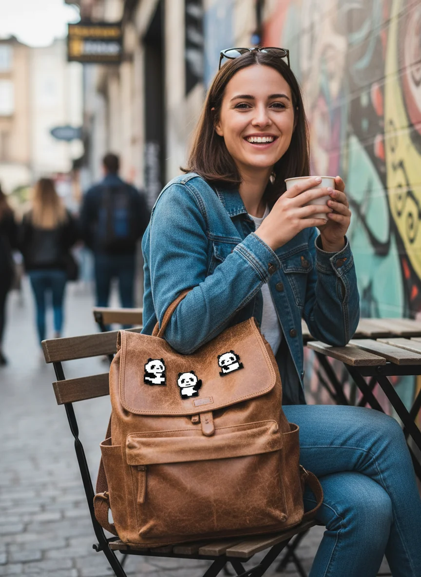 Retro 8-bit Pixel Panda Enamel Pins Black White Cute Cartoon Panda Brooches, Zinc Alloy Badges for Backpacks Denim Jackets Hats