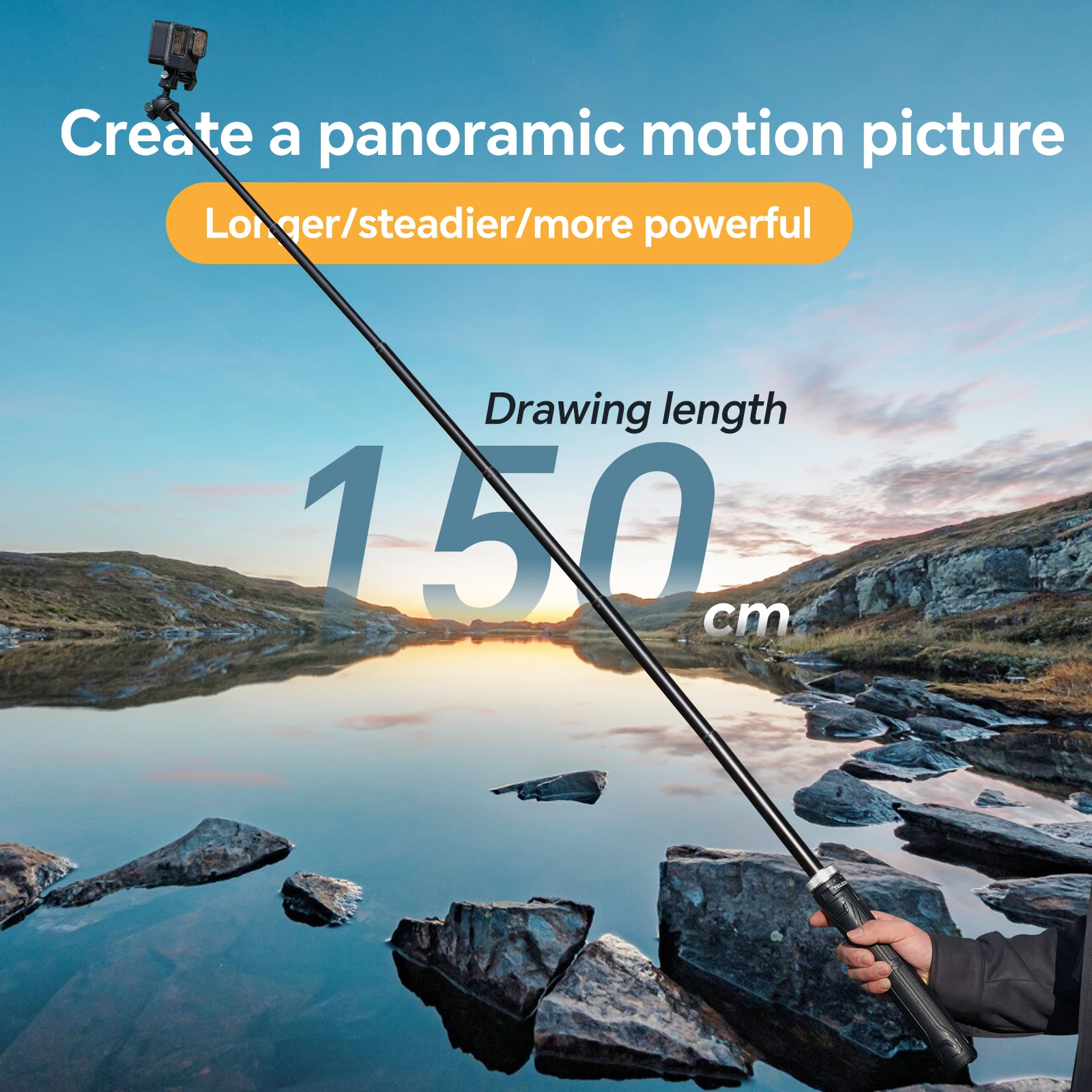 تليسين 360 °   حامل ثلاثي القوائم قابل للدوران لـ Gopro Hero 13 12 11 10 9 8 7 DJI OSMO Action 5 Pro 4 3 Insta360 X5 X4 Ace Pro 2