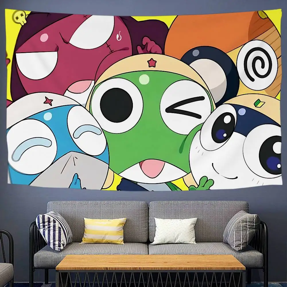 Classic Comedy Anime K-Keroro Printed Large Wall Tapestry Art Science Fiction Room Home Decor Decor Blanket