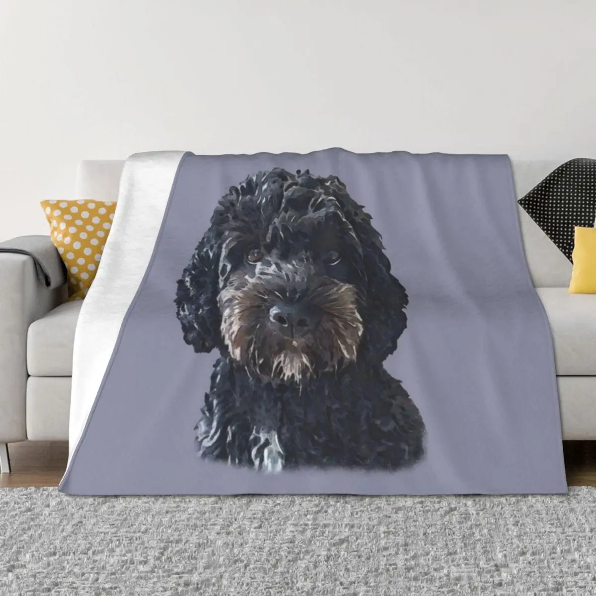 

Black Cockapoo / Doodle Dog Throw Blanket Blankets Sofas Of Decoration Hairy Summer Beddings for sofa Blankets
