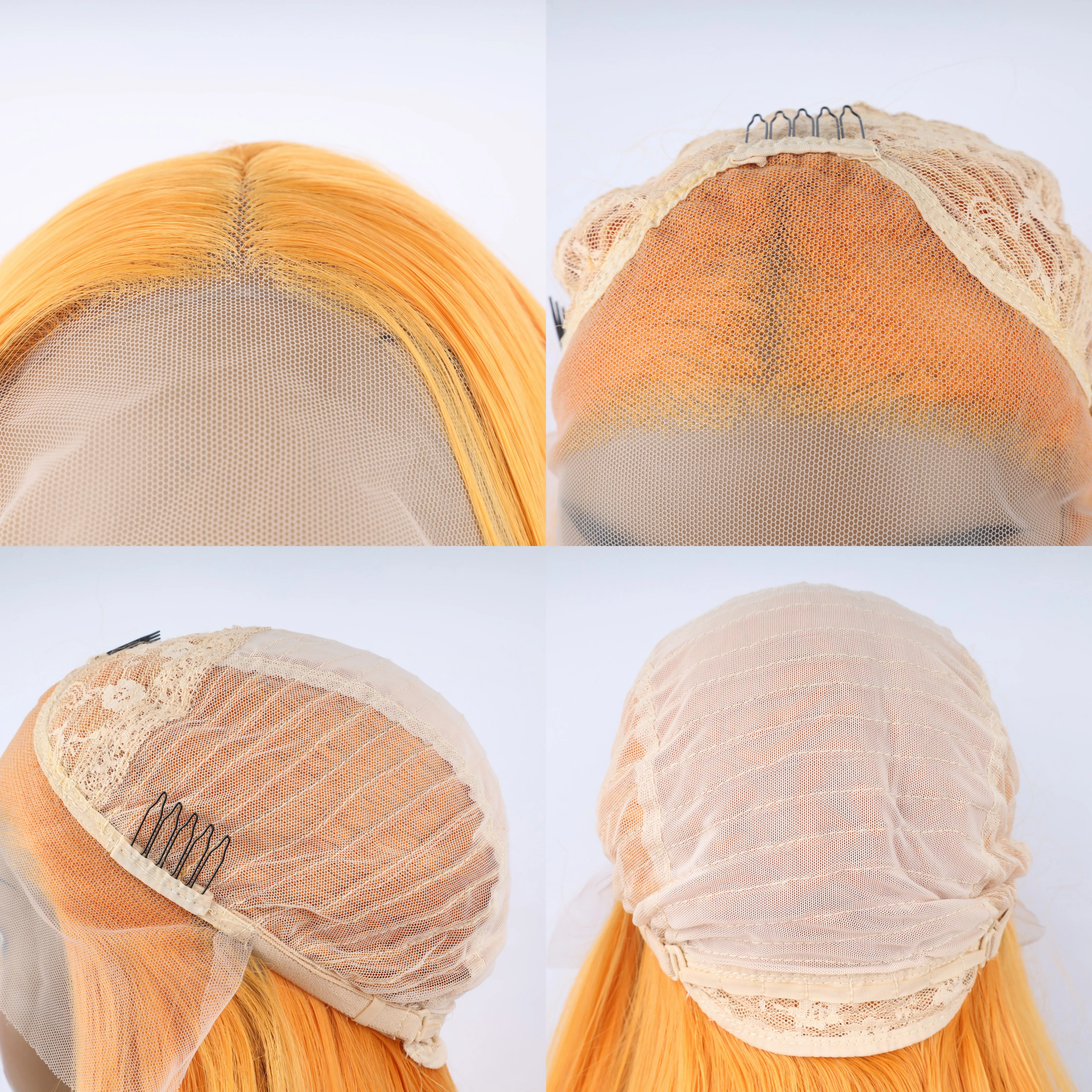 Peruca reta laranja para mulheres negras, perucas sintéticas frente de renda, cabelo cosplay, uso diário, moda feminina, 13x3