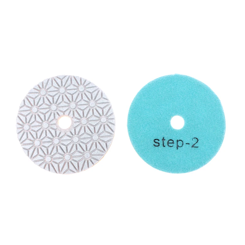 3PC Polishing Pad 4 Inch 100mm Dry/Wet Diamond 3 Step Polishing Pads Granite Polishing Tool Marble Grinding Pads