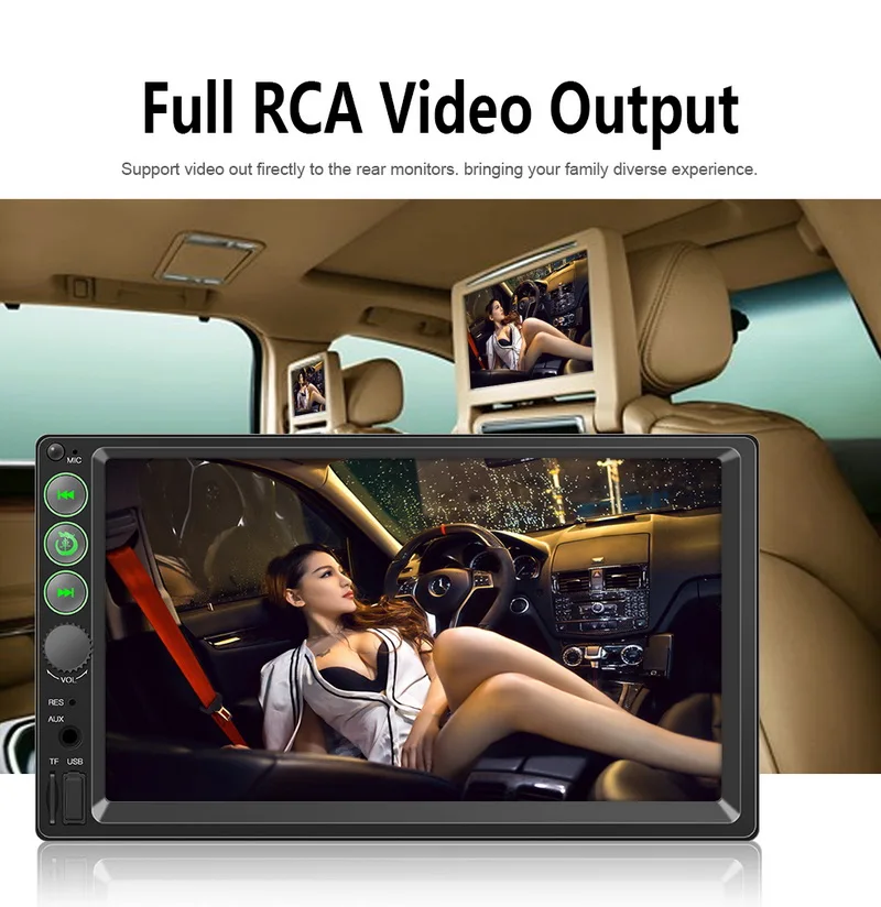 

2 Din 7 inch Capacitive Touch Screen Bluetooth Multimedia MP5 Player For Android FM USB TF 12V Mirror Link Support DVR Car Radio