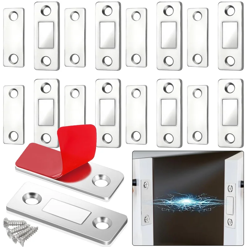 Magnetic Cabinet Catches Self Adhesive Window Door Closer Latch Invisible Door Stopper Patch for Kitchen Bedroom Hardware Kit