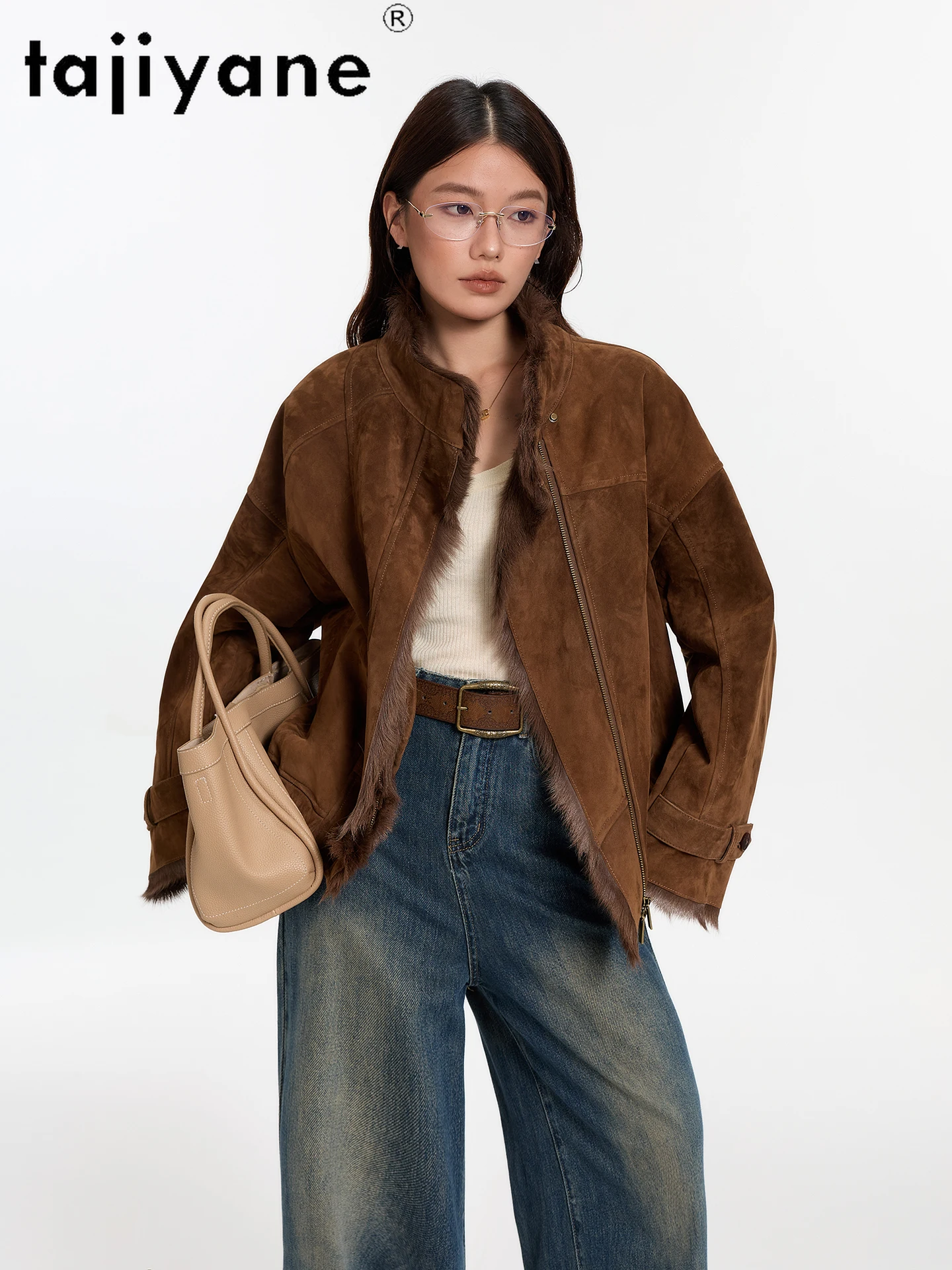 เสื้อแจ็คเก็ตขนแกะแท้ TAJIYANE แบบธรรมชาติจากทัสคานี พร้อมขนแกะติดตัว เสื้อแจ็คเก็ตขนสั้นแท้สำหรับผู้หญิง เสื้อผ้าคุณภาพสูงสำหรับฤดูหนาว ปี 2025