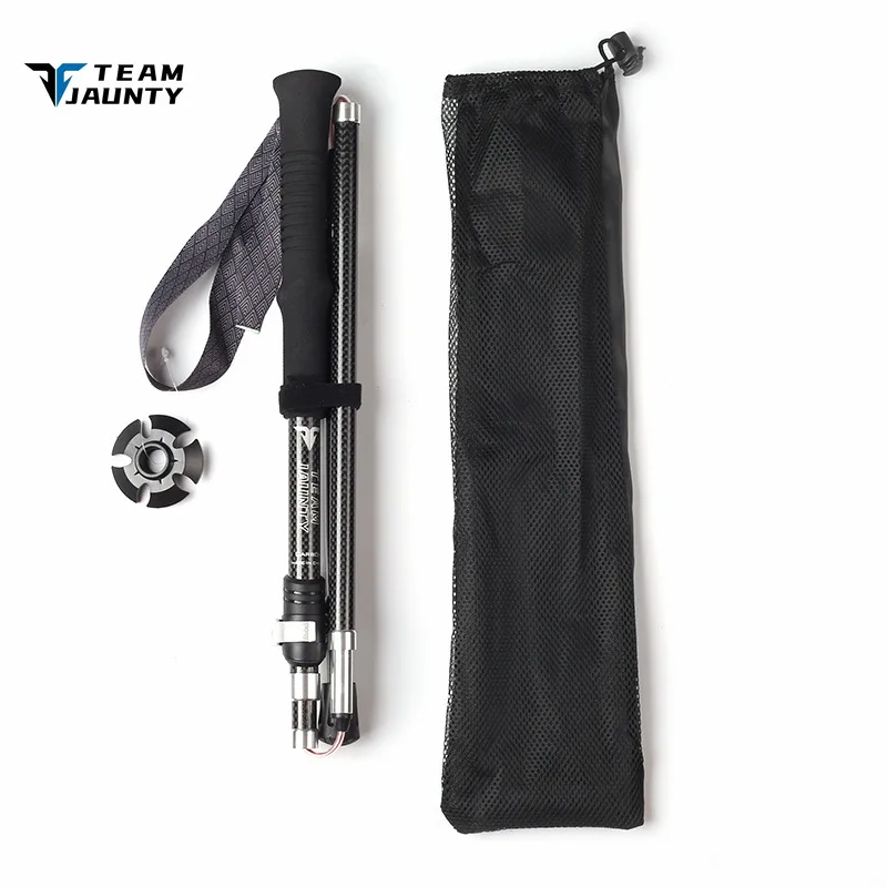 

3K carbon fiber five-section folding trekking poles portable outdoor ultra-light and high-strength walking sticks