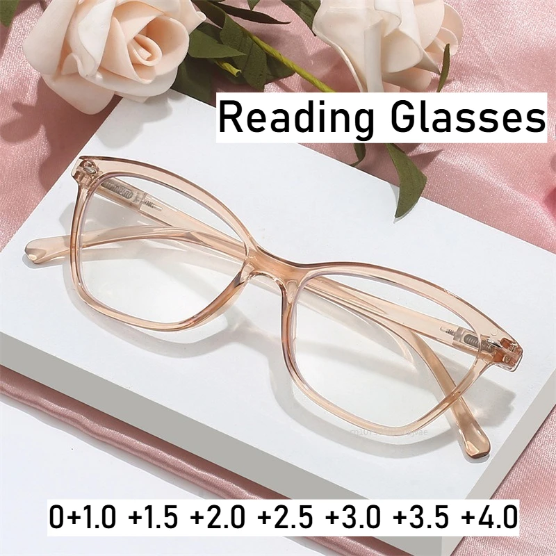 Квадратные очки для чтения для мужчин и женщин с защитой от синего света, зеркало для пресбиопии HD, удобное зеркало для чтения, очки по рецепту