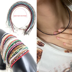 Fashion Women Bracelet necklace 2-3mm mini Faceted Beads Natural Crystal zircon tourmaline Garnet agate Beaded Jewelry gift