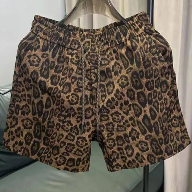 Personalized Leopard Print Shorts Men's Trendy Five Quarter Pants 2026 Summer New Casual Versatile Pants
