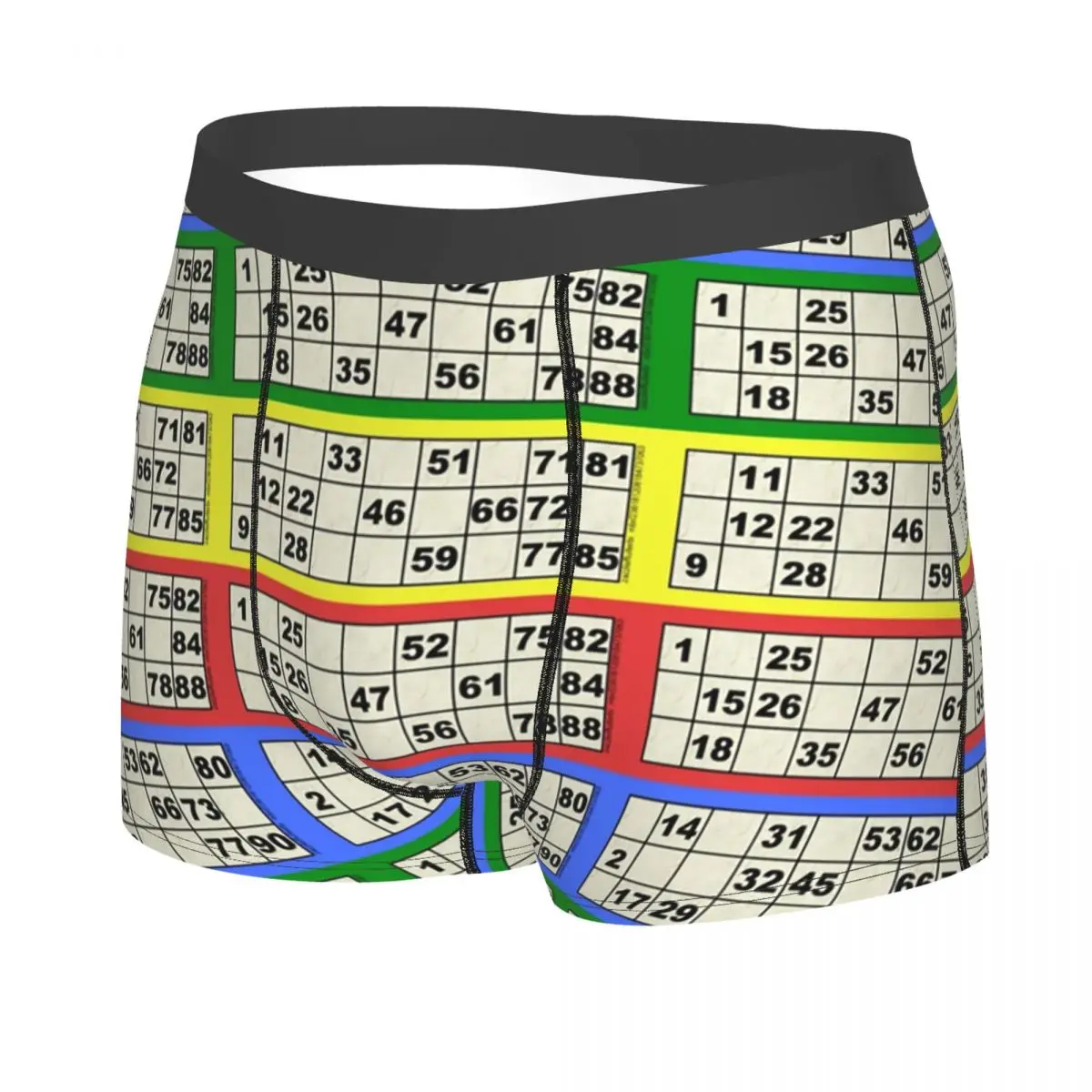 90 Ball Bingo Paper Game Boxer Shorts Men 3D Print Male Breathbale Underwear Panties Briefs