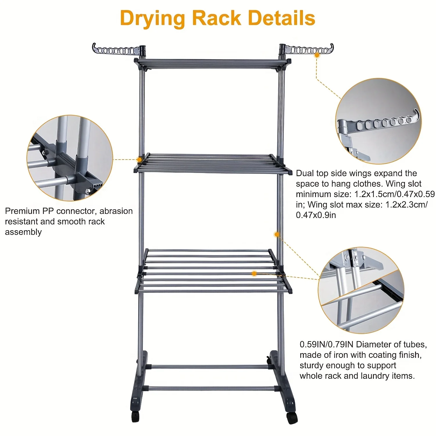 

Airer Clothes Hanger Coat Rack Floor Hanging Storage Wardrobe Folding Adjustable Telescopic Clothing Drying Racks