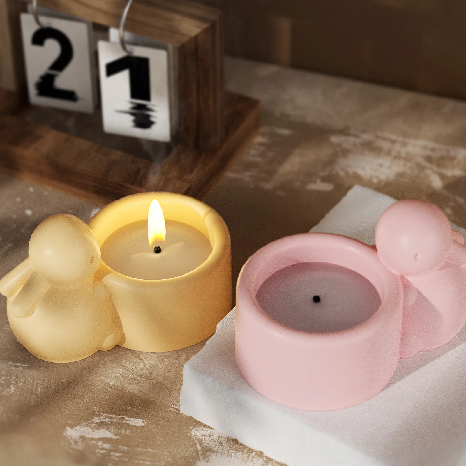 Easter Rabbit Cup Clay Silicone Molds Cute Bunny Candle Vessel Jar Cement Gypsum Plaster Mould Storage Box Flowerpot Resin Mold