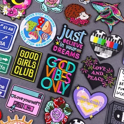 Decoration Clothing thermoadhesive patches Embroidery Iron On Patches DIY Applique Fusible Patches Badge Stickers