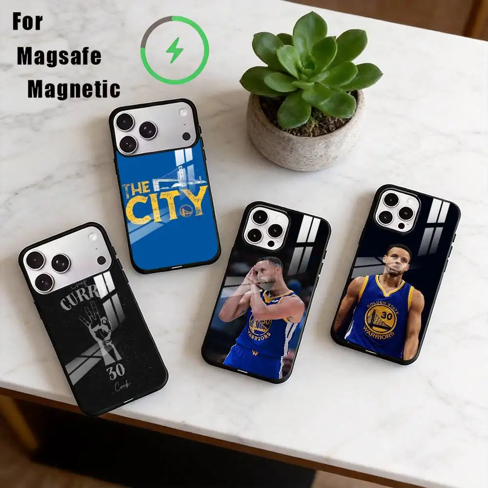 

S-Stephen Curry Phone Case For iPhone17,16,15,14,13,12,11 Plus,Pro Magnetic with Magsafe Wireless Charging