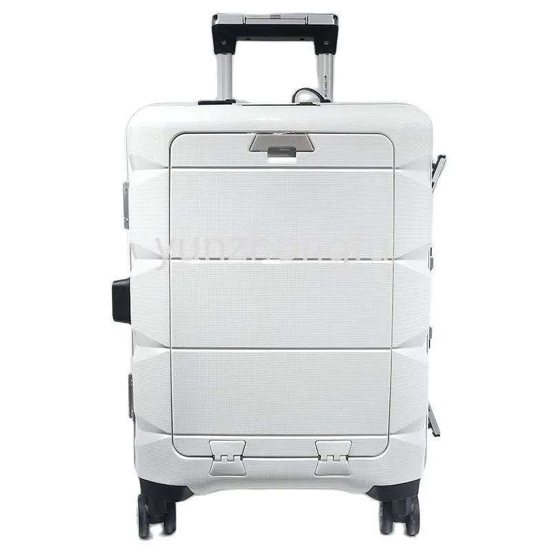 Travel Durable  Trolley Suitcase Rolling Hard Shell Spinner Luggage Set with Front Opening Laptop Mobile Cup Holder 20 Inches