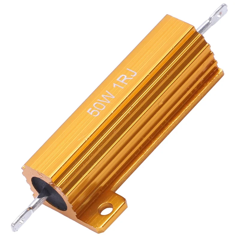 AB42-4X Gold Tone Screw Tab Wirewound Aluminium Resistor 1 Ohm 5% 50 Watt