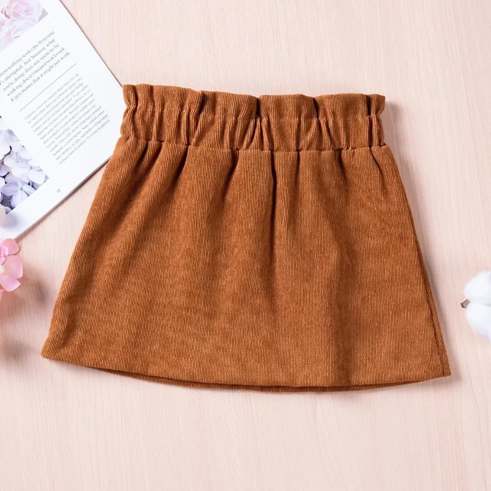 New Summer Girls Toddler Solid Colour Bustier Bow Button Design Sweet and Lovely Skirt Casual Comfortable Breathable