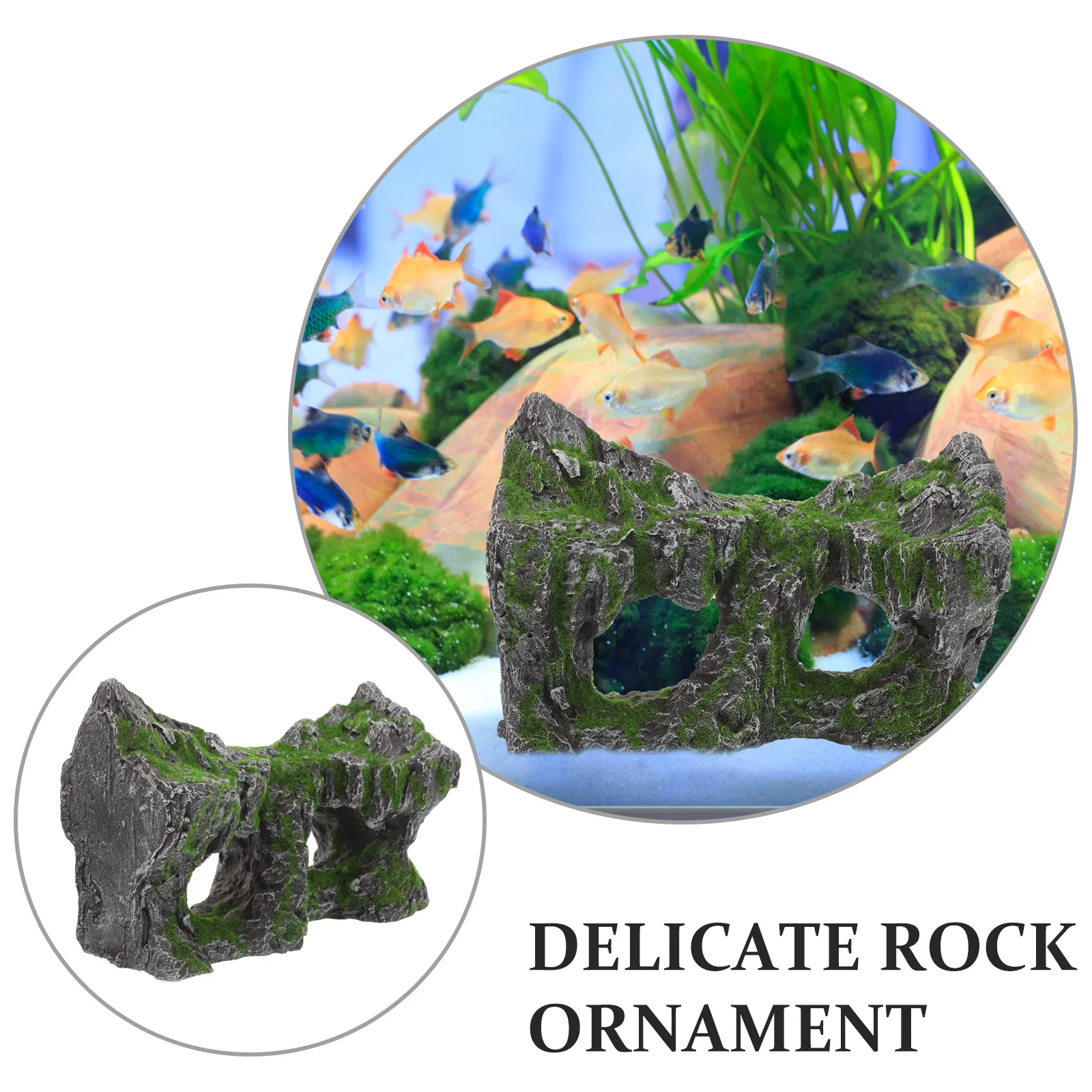 

Emulational Rockery Stone for Aquarium Fish Tank Decorations Model L scaping naments Simulation Mountain Lifelike Appearance