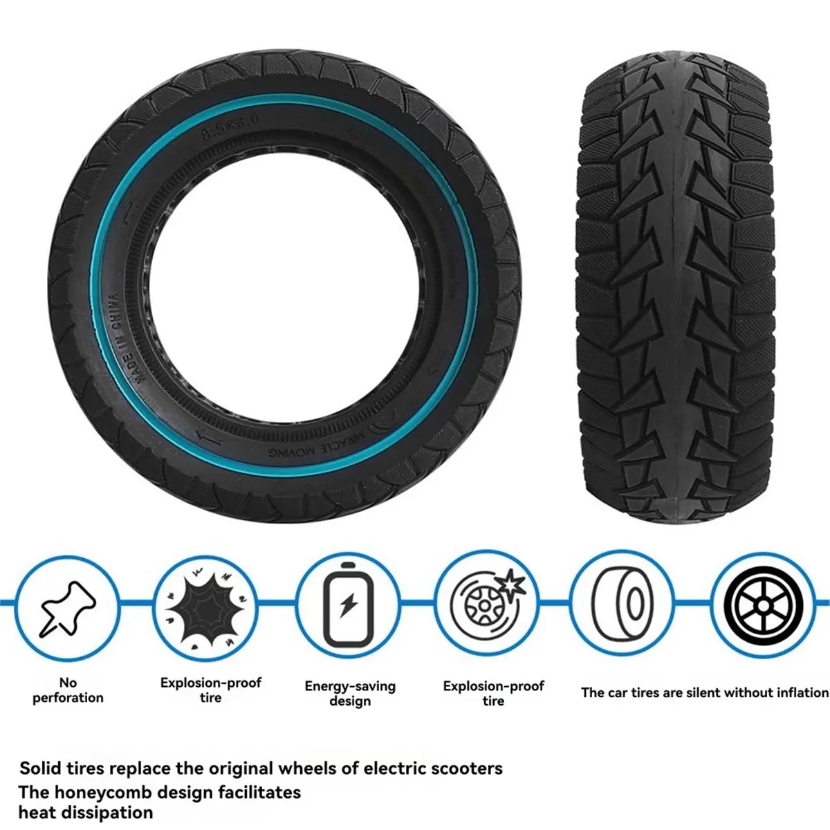 

Покрышка A10R 8.5x3.0 для электросамокатов Kugoo G2 Pro, Vsett 8, 9+ – Цельнолитая, устойчивая к проколам и истиранию, аксессуар для самокатов
