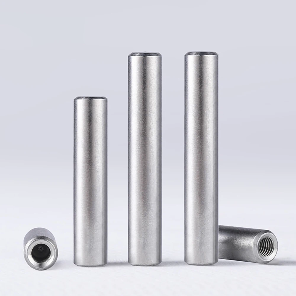 OD 6 8mm 304 Stainless Steel Internal Thread Cylindrical Pin Female Thread Locating Dowel Pin Length 12-80mm