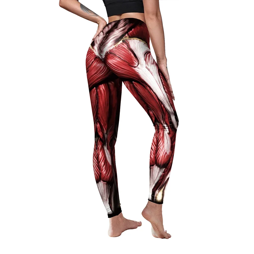 Leggings con estampado muscular 3D para mujer, calzas clásicas de ataque a los Titanes, Sexy, Push Up, Fitness, novedad