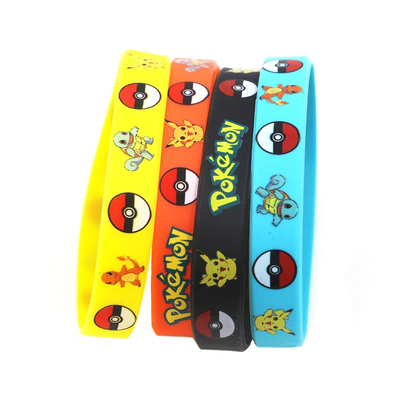 6 stücke Pokemon Armband Anime Tasche Pikachu Nachtleuchtende Cartoon Silikon Armband Armbänder Kawaii Cosplay Accessoires Geschenk – Detail 8