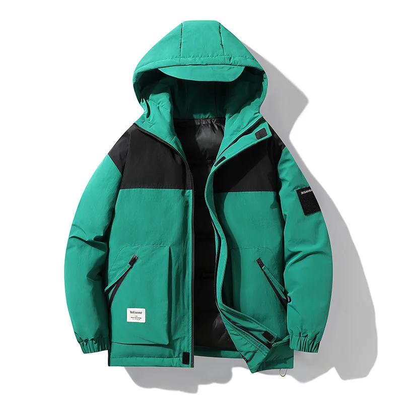 Chaqueta de invierno con cuello levantado para hombre, Parka gruesa y cálida de Color sólido, ropa de calle de moda, talla grande 6XL, 7XL, 8XL,