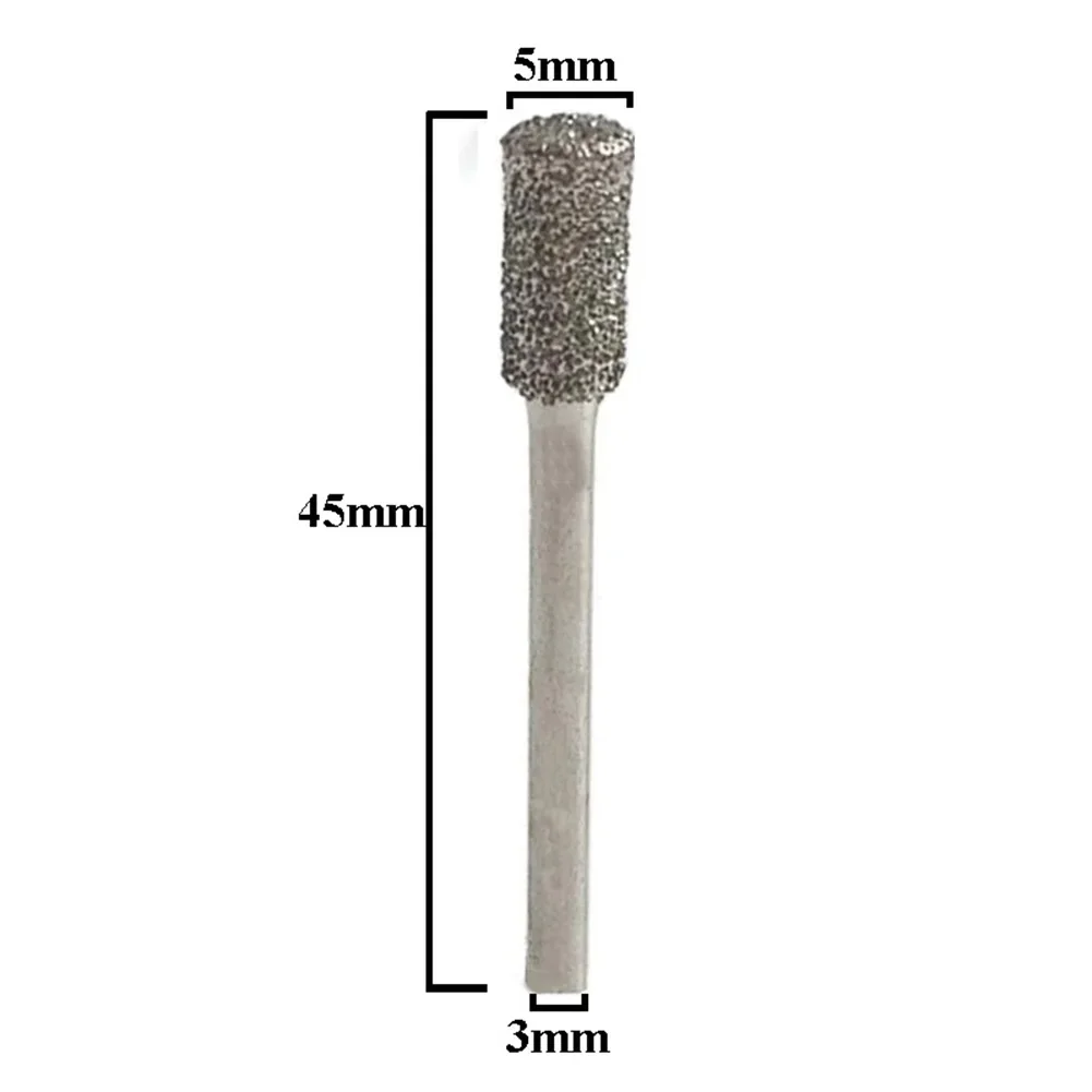 3mm Shank Diamond Drill 45mm Alloy Electroplated Burrs Engraving Equipment Grinding Jade Carving Weld High Quality