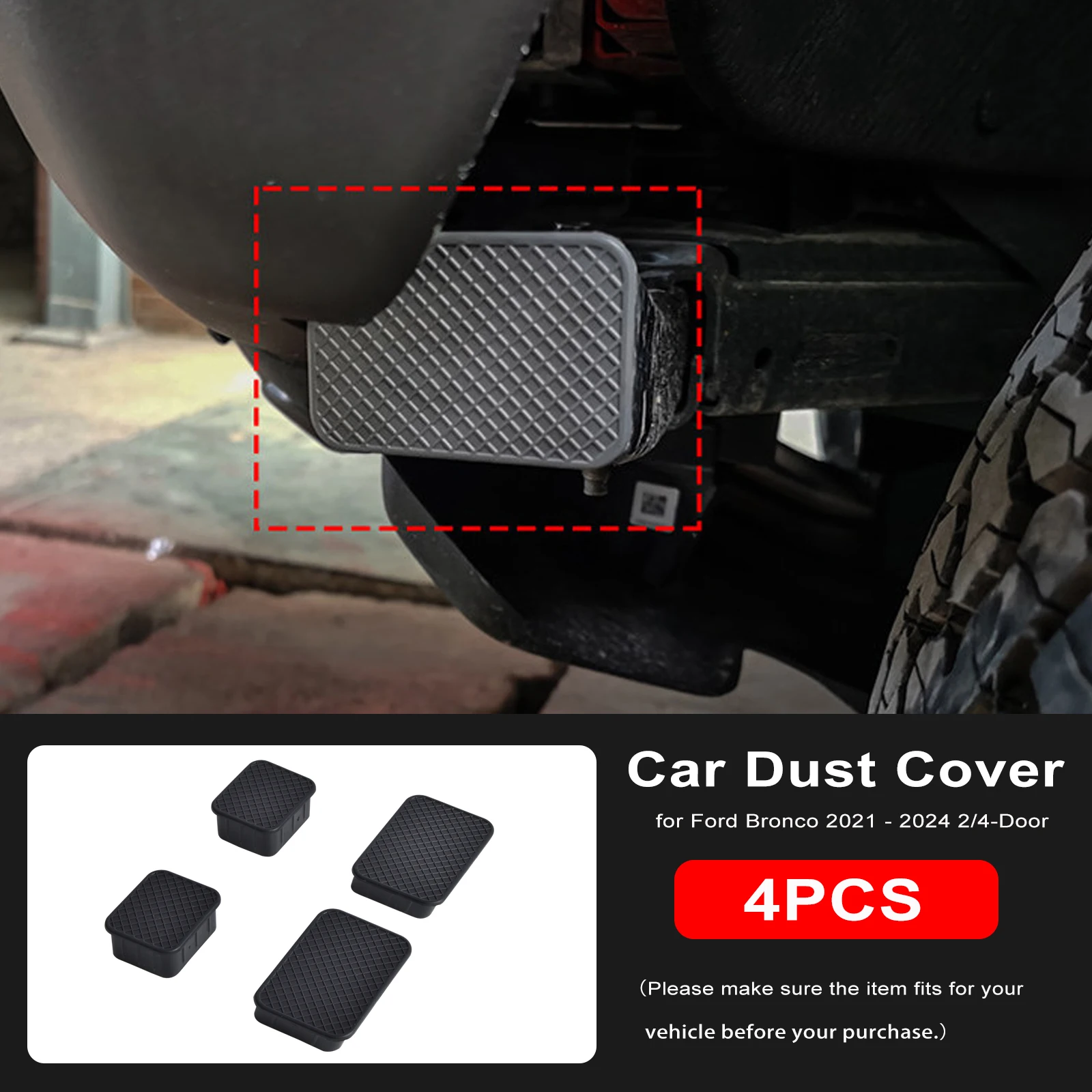 Car Crash Bar End Caps for Ford Bronco 2021 2022 2023 2024 2/4-Door Front Bumper Plug Mudproof Dust Caps Exterior Accessories