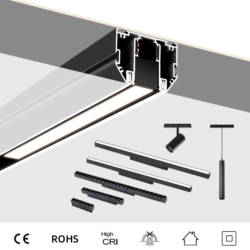 

Modern magnetic Track light system for Tension stretching ceiling soft film magnetic Rail Lamp concealed track lights livingroom