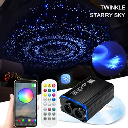 Twinkle LED Fiber Optic Lights Engine PRO Smart RGBW Double Head Source with Bluetooth APP & Music Control Theater Decorations