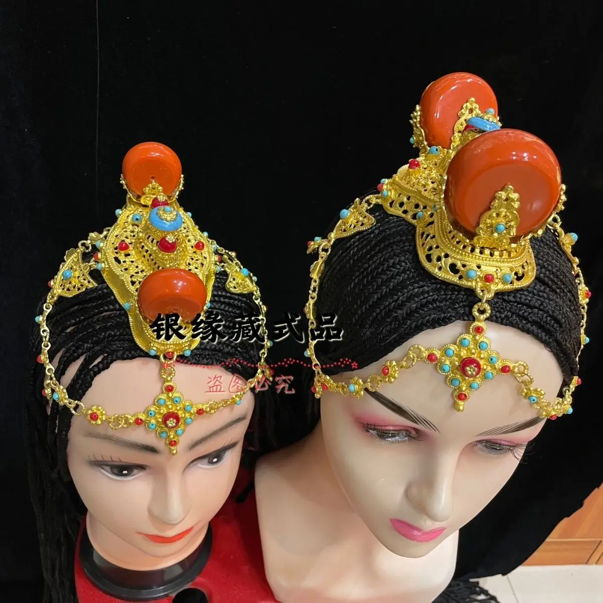 

Позолоченная тиара из сплава, тибетская свадебная танцевальная корона для выступлений кенба