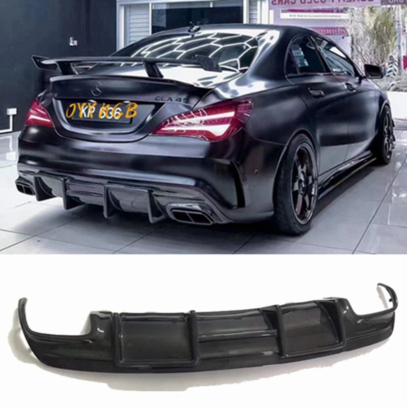 Carbon Fiber  Rear Lip Diffuser Spoiler For Mercedes Benz W117 CLA 180 200 250 260 CLA45 AMG Sport 2013 -2018