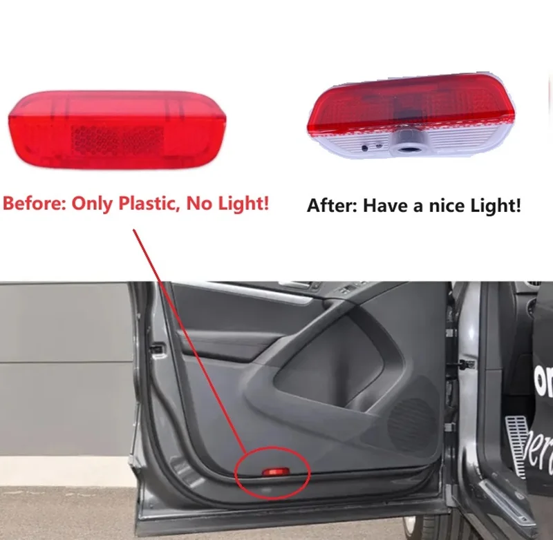 LED-Türbeleuchtung Batteriebetrieben für VW Passat B6 Golf5 6 7 Jetta MK5 MK6 CC Tiguan Scirocco VW R R-line ohne Lampe – Detail 8