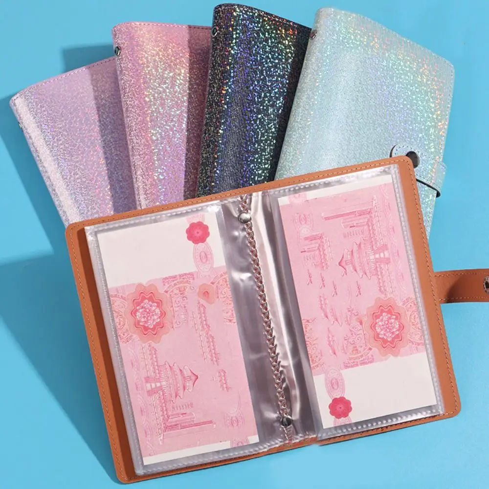 50Sheets Saving Money Binder PU Leather Portable Cash Budget Binder Refillable Wallet Storage Envelopes Saving Challenges