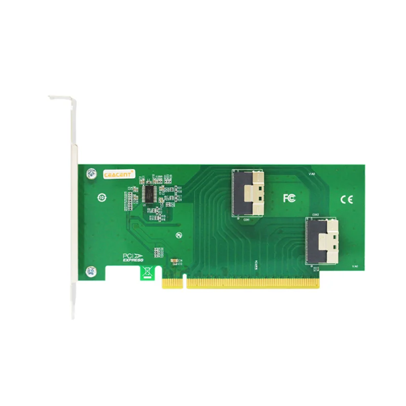 CEACENT CNS42PE16 2 Port SlimSAS x8 SFF8654 Adapter PCIe 3.0 x16, PCIe 4.0 Compatible For ALEO, Multi-GPU Solutions, PCIe Extend