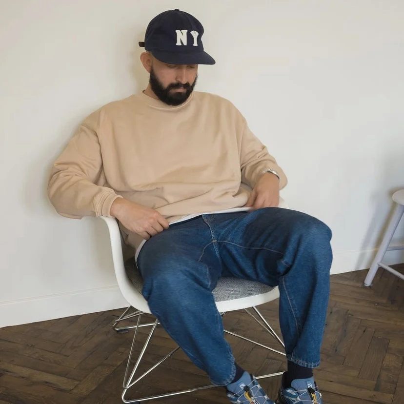 Vintage American Clean Fit Wool Baseball Cap Thiened round Crown Flat Brim College Sle Casual Cotton Geometric Pattern Un...