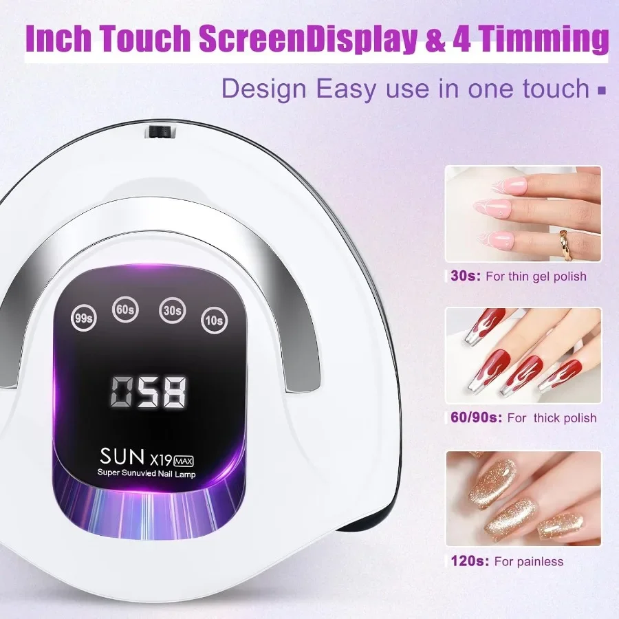 320W UV LED-nagellamp nageldroger voor gellak met 72 stuks lampkralen en automatische sensor 4 timerinstellingen Professionele nagel Ar