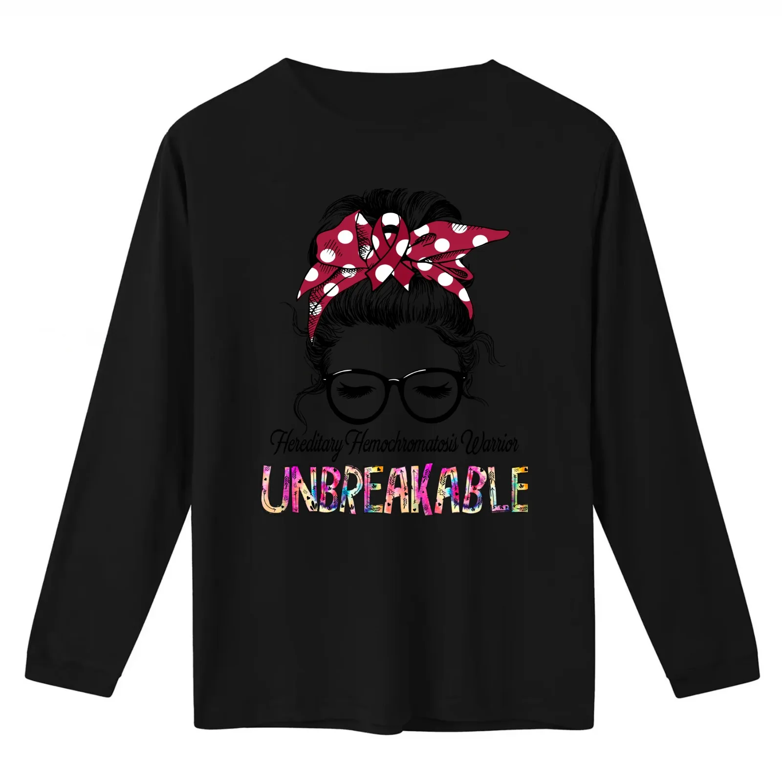 Hereditary Hemochromatosis Warrior - UNBREAKABLE - Hereditary Hemochromatosis Ribbon T-Shirt Summer Casual Cotton Tee