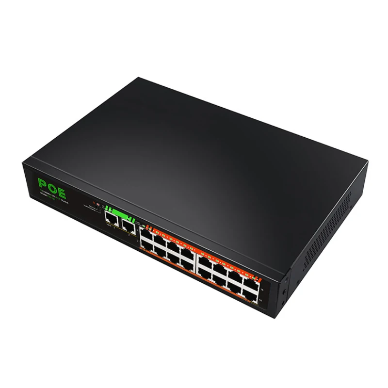 Gigabit Network Switch fast Ethernet Smart Switcher POE switch Plug and Play Network Switch 16 ports 100M+2 ports 1000M RJ45 Hub