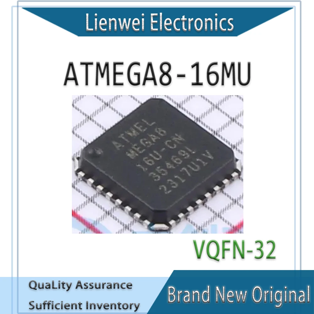 

100% Brand New Original ATMEGA8 ATMEGA8-16MU MEGA8 IC MCU Chipset VQFN-32
