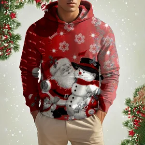 Capuz com estampa de rena de Natal masculino, Padrão Animal Cartoon, moletom casual, poliéster bonito, spandex, moletom com capuz misturado 10 principais vendas camisolas de natal homem - №8