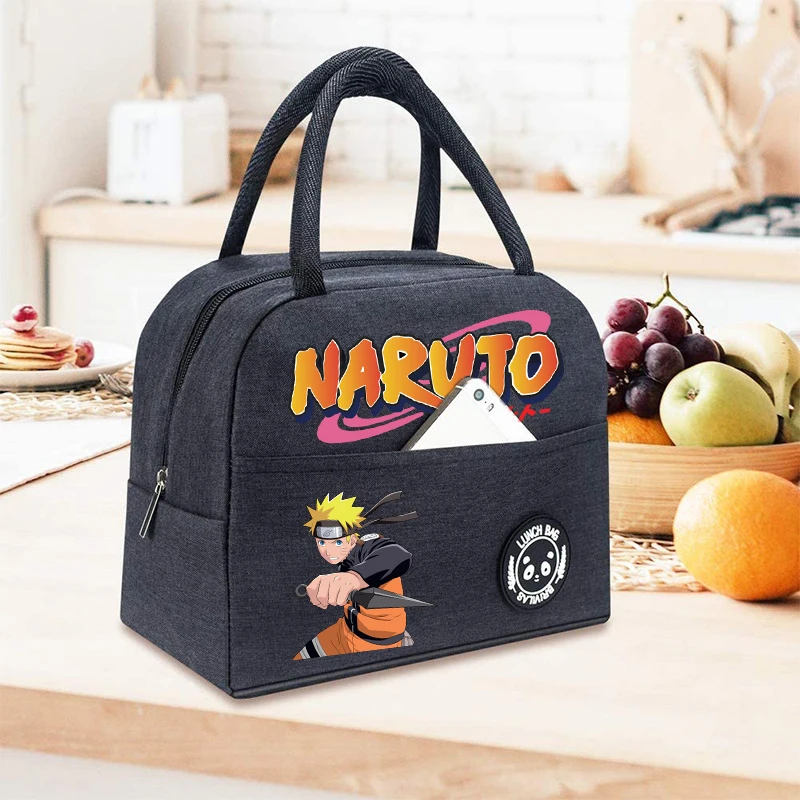 Bolsas de almuerzo de Narutos para niño y bebé, bolsa Bento con figura de Anime de dibujos animados, bolsas de aislamiento de alimentos de gran capacidad para trabajador de oficina, bonita bolsa de Picnic, nueva