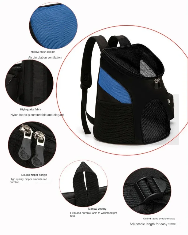 حقيبة كلب شبكية محمولة قابلة للتنفس حقيبة ظهر للكلاب قابلة للطي بسعة كبيرة حقيبة حمل للقطط محمولة للسفر في الهواء الطلق حامل حيوانات أليفة