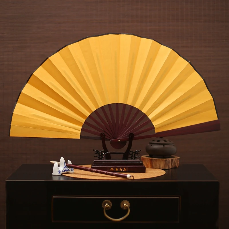 10-Inch Chinese Style Blank Folding Fan Painting Inscription Men's Xuan Paper Surface Gift Folding Fan Can Be Customized