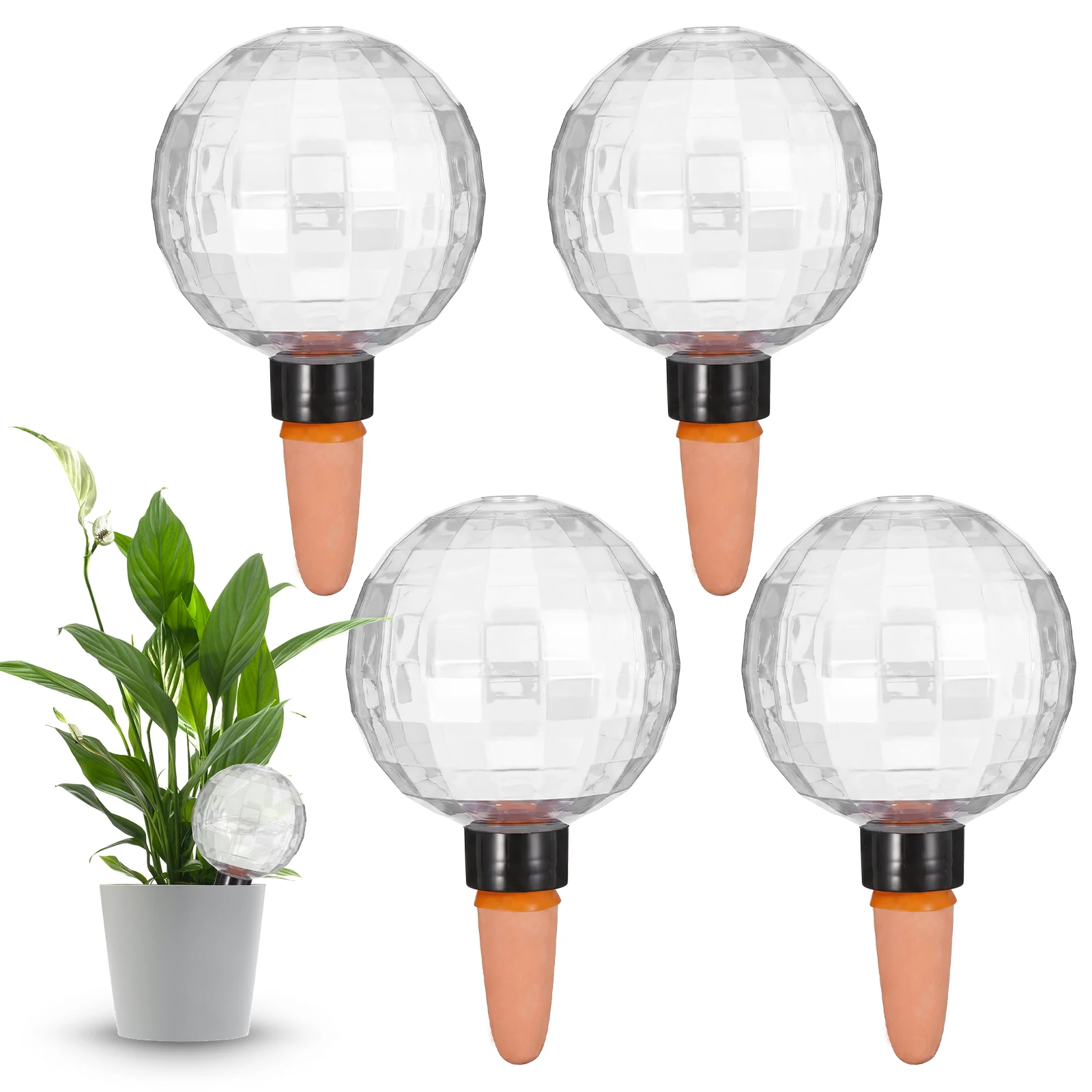 

4Pcs Plant Self Watering Globe Clear Planter Insert Slow Release Control Water Dripper for Garden Indoor Flower Pot