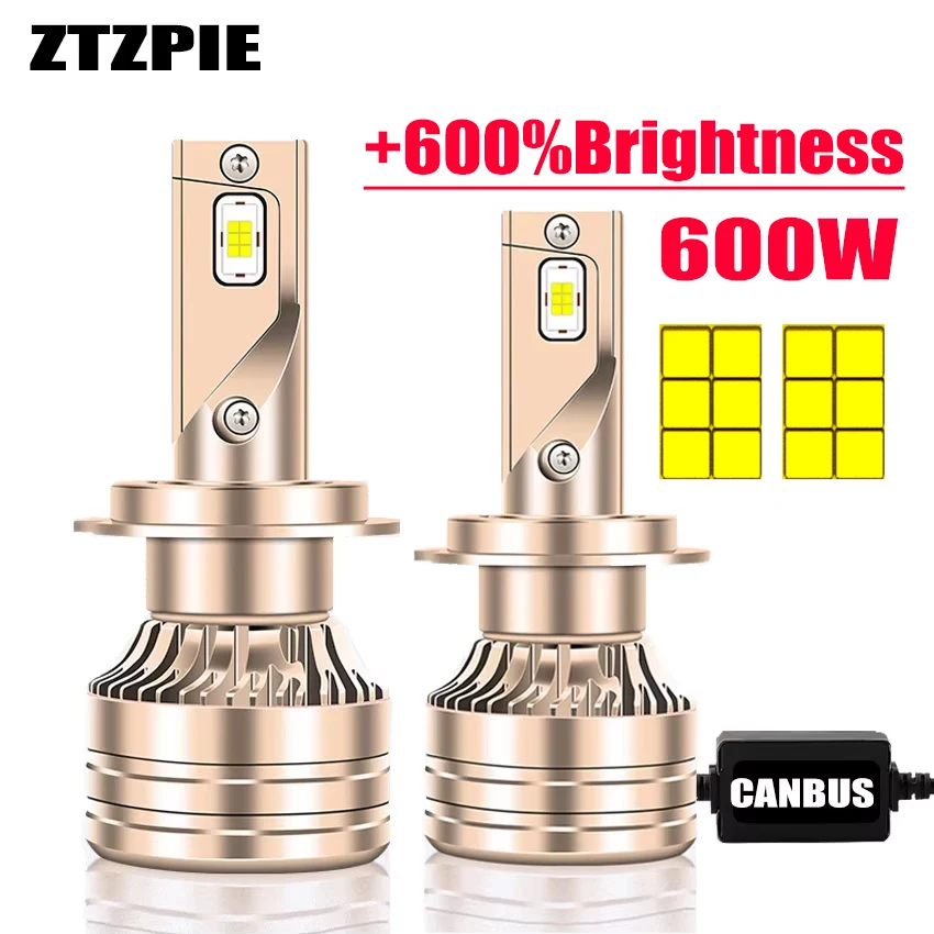 ZTZPIE 6000K 9005/HB3 9006/HB4 H1 H8 H7 H4 H11 H9 9012 Canbus Led Headlight Car Fog Light Bulb 200000LM 600W 3570 Lamp 12V