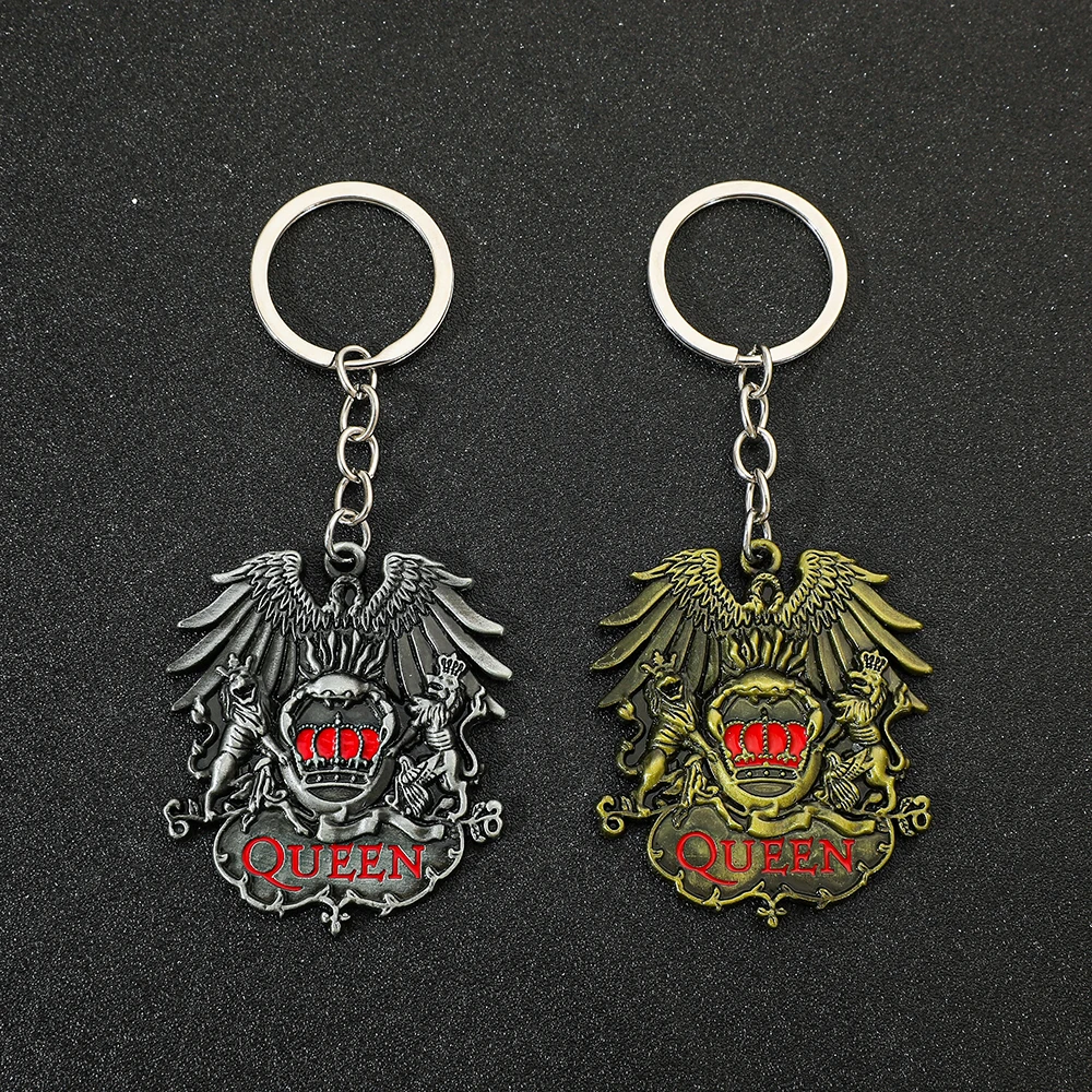 Rock Band Queen Keychain Bohemian Rhapsody Logo Eagle Crown Alloy Key Chain Ring Holder Fashion Jewelry Accessory Chaveiro